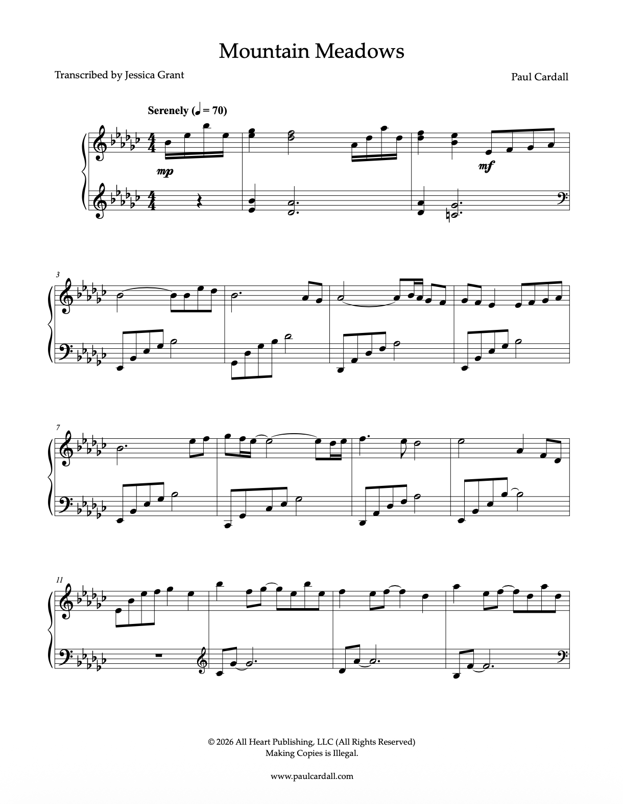 Mountain Meadows (Sheet Music - Digital)