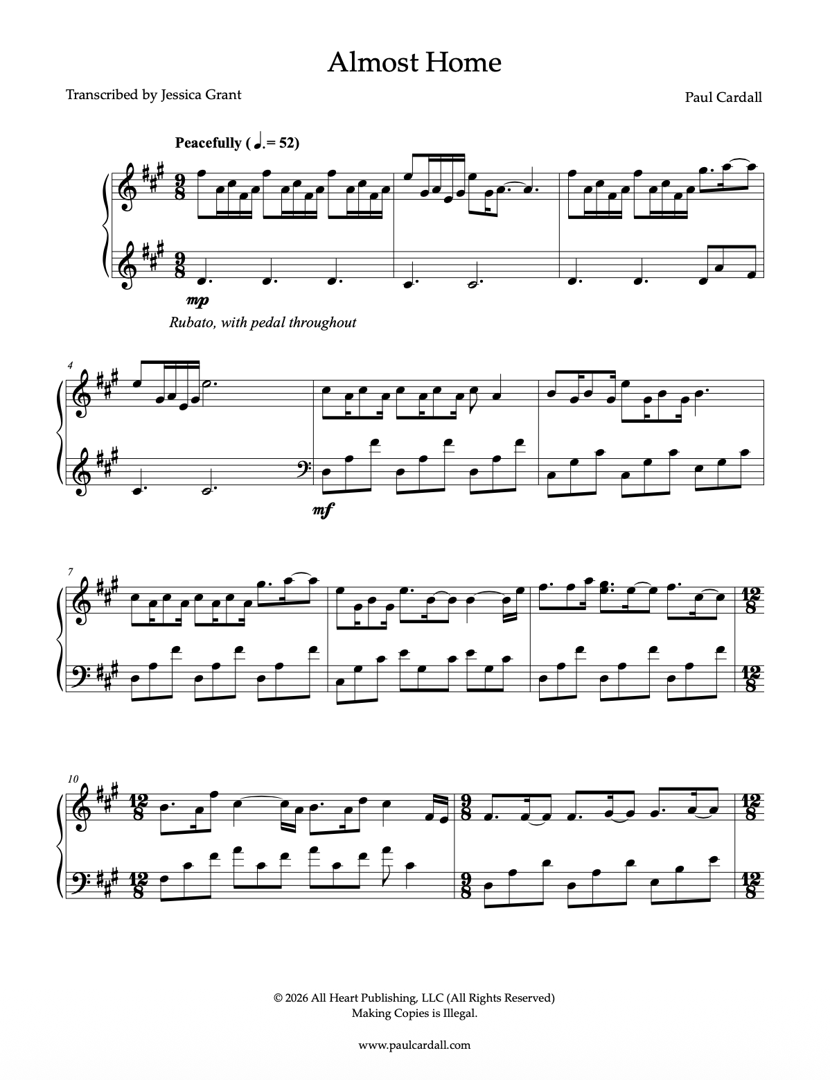Almost Home (Sheet Music - Digital)