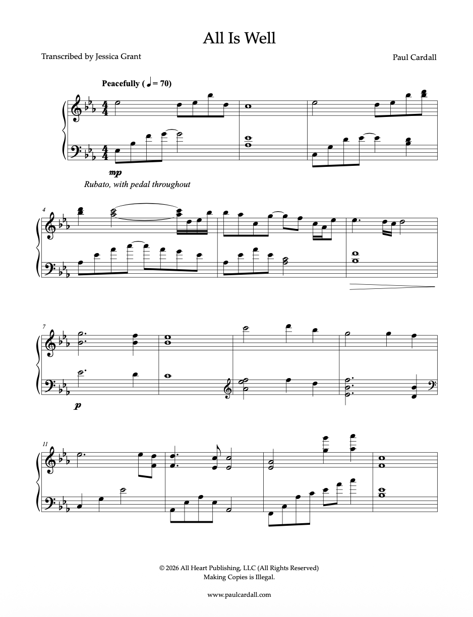 All Is Well (Sheet Music - Digital)