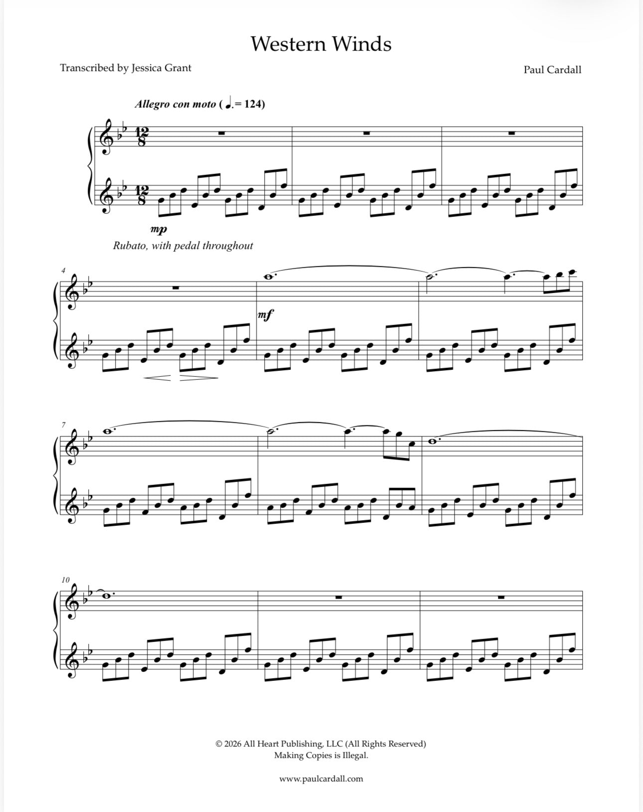 Western Winds (Sheet Music - Digital)