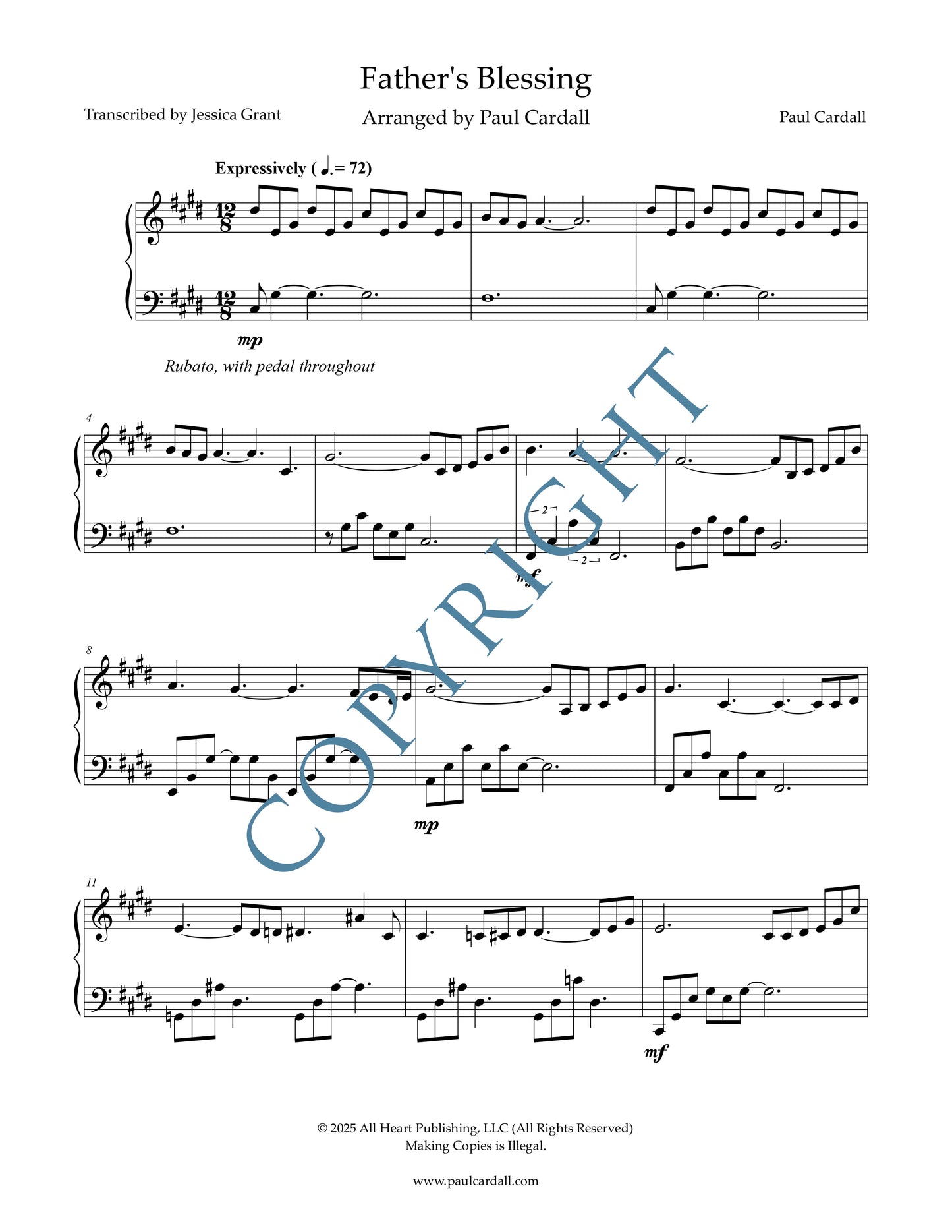 Father's Blessing (Sheet Music)