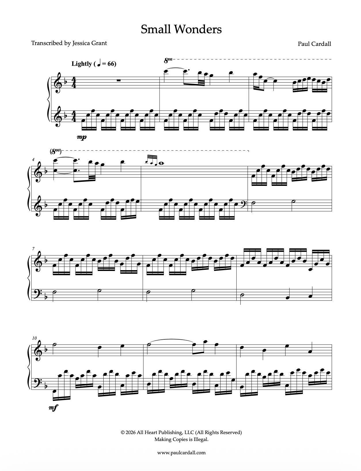 Small Wonders (Sheet Music - Digital)