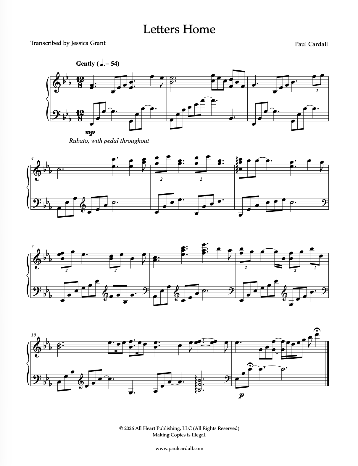 Letters Home (Sheet Music - Digital)
