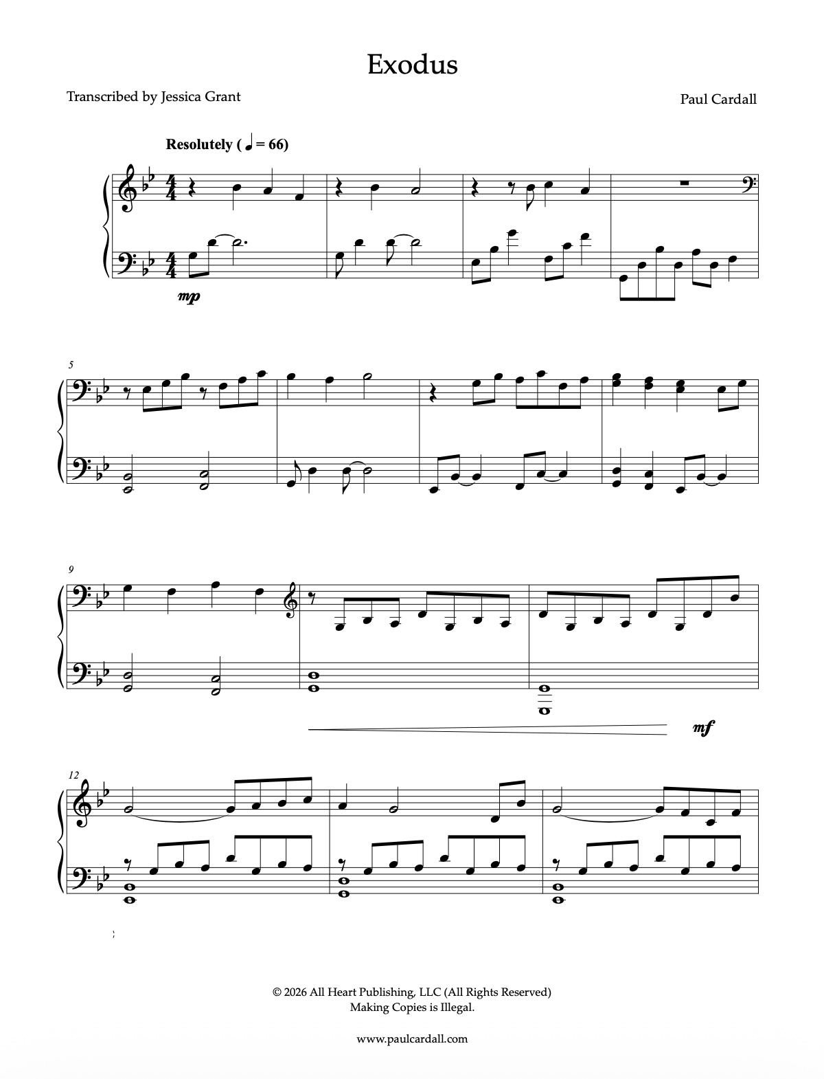 Exodus (Sheet Music - Digital)