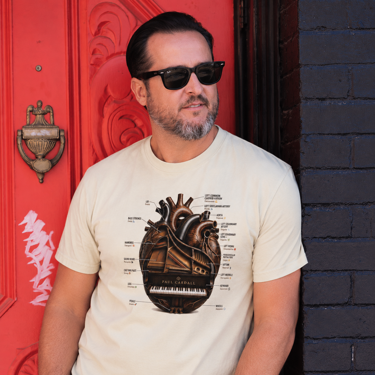 Heart Piano - Unisex garment-dyed heavyweight t-shirt